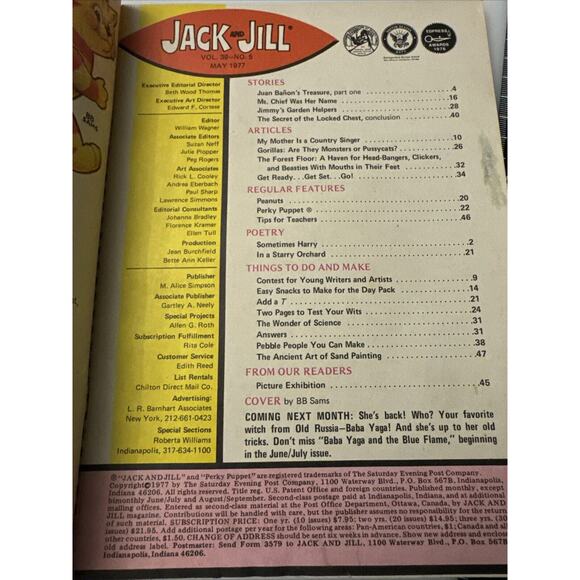 Vtg May 1977 No 5 Jack and Jill Child's Magazine Gorilla on Cover By BB Sams - Picture 5 of 7
